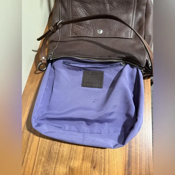 Coach 2007 Brown Pebbled Leather Hobo J0782-F10891 - Picture 7 of 9